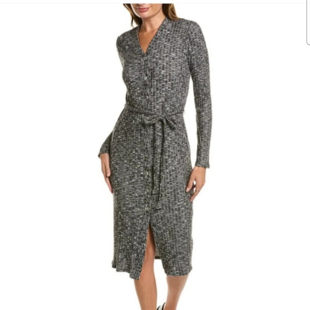 Michael Stars Black and Gray Long Sleeve Cardigan/dress